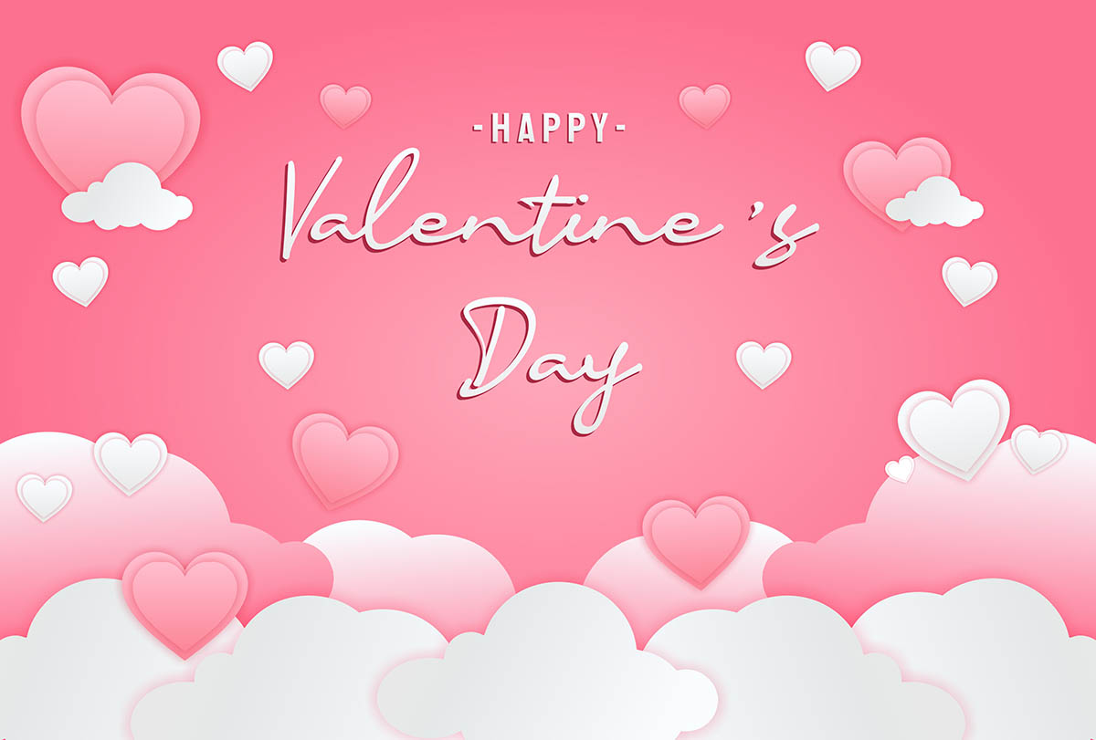 Banner dịp ngày valentine nền hồng file vector mẫu số 612