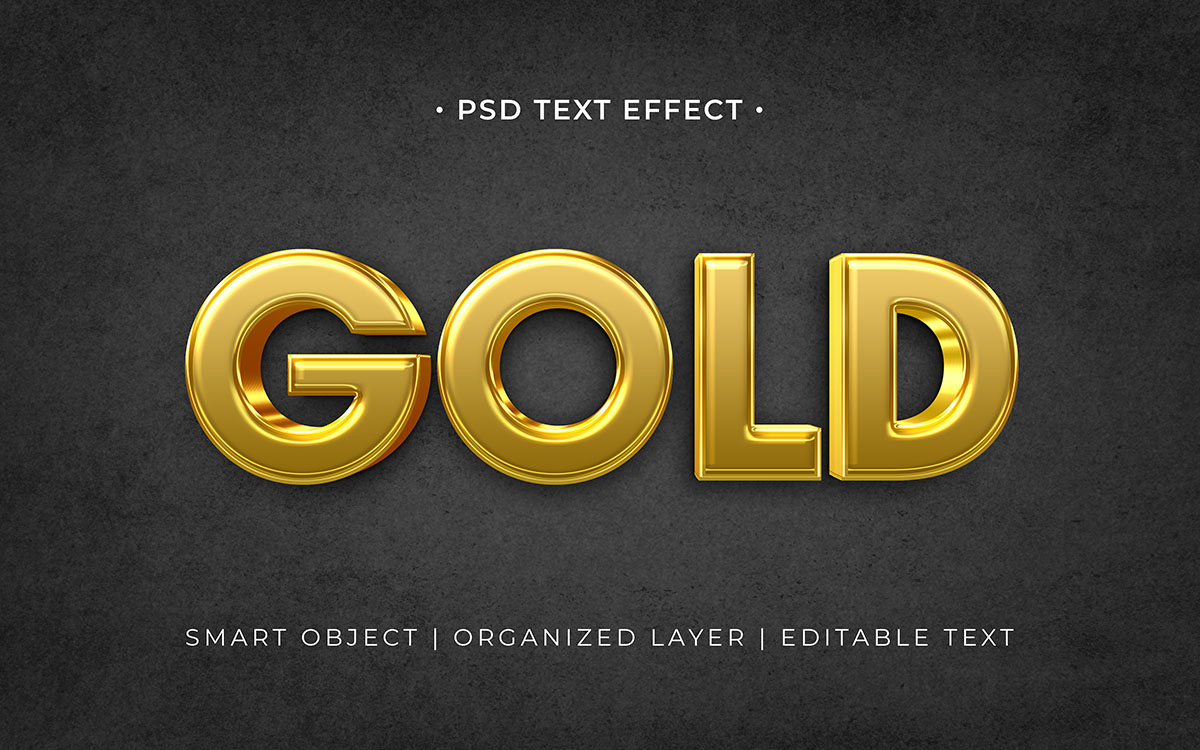 Hiệu ứng text gold file PSD mẫu HU116