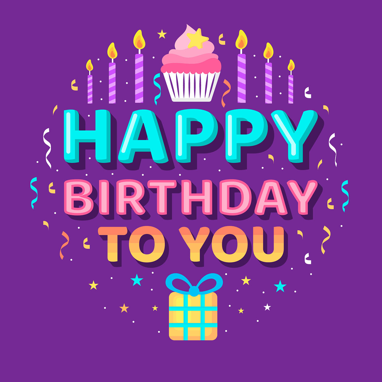 Bộ chữ typo happy birthday file EPS và AI mẫu K111