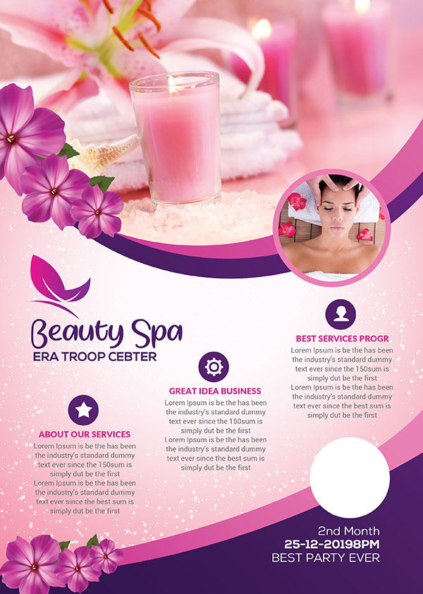 Poster quảng cáo dịch vụ spa file PSD mẫu KF19