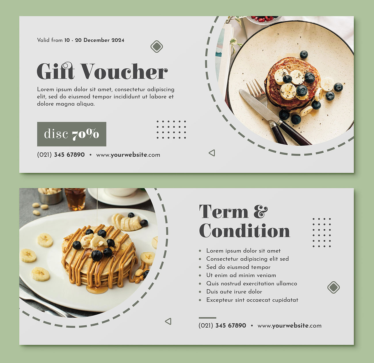 Mẫu thiết kế voucher giảm giá cho cửa hàng bánh ngọt E12 file PSD