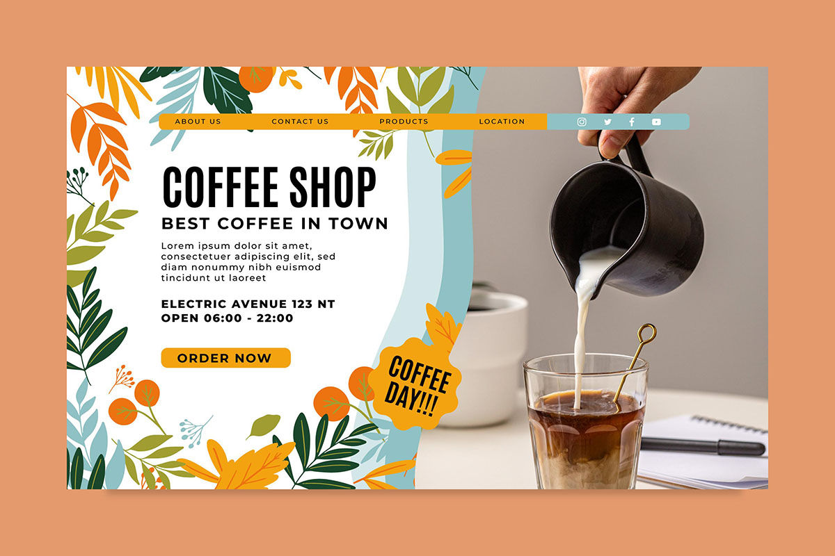 Banner quảng cáo coffee sữa file EPS và AI mẫu CF86