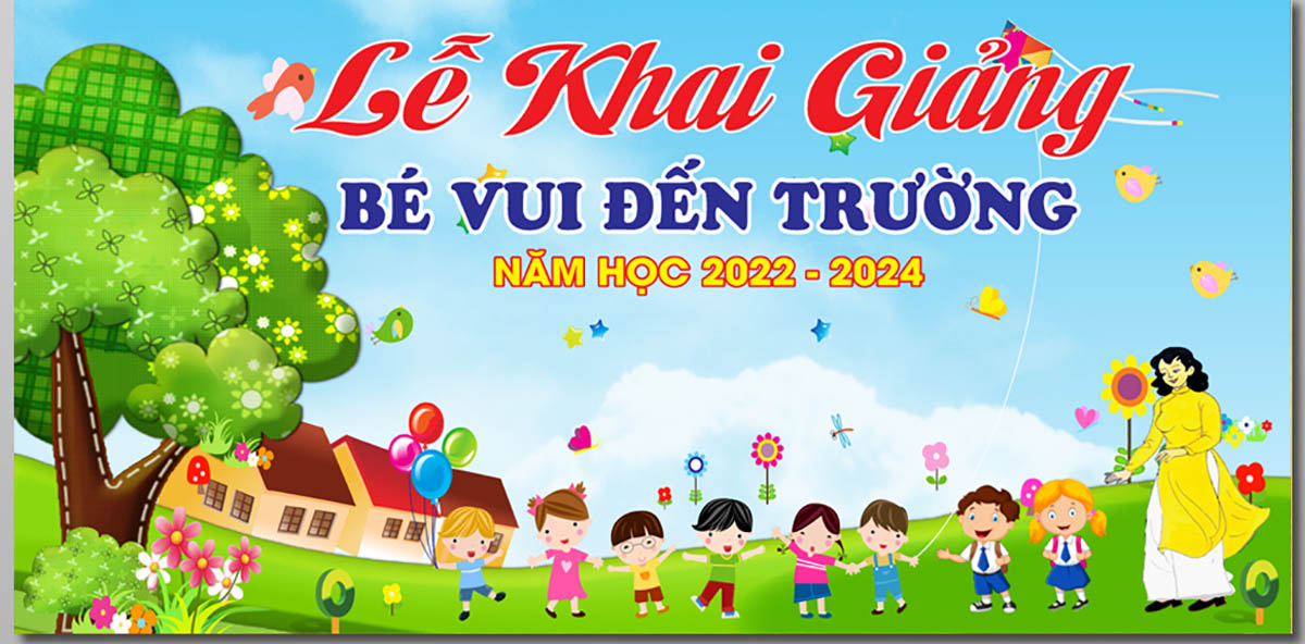 Backdrop lễ khai giảng file Corel - mẫu số 747