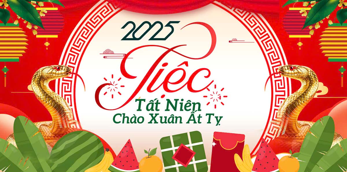 Background tiệc tất niên file CDR mẫu OC418