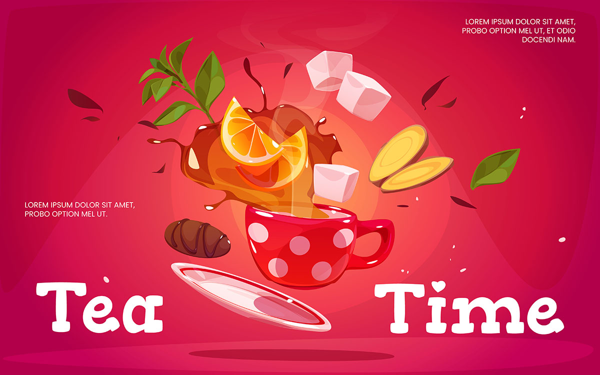 Banner quảng cáo trà chanh file vector mẫu DE85