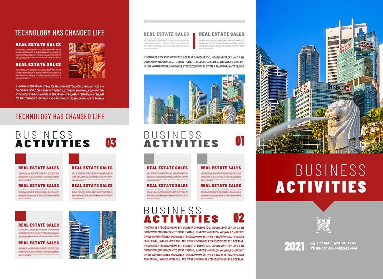 Mẫu brochure kinh doanh hiện đại D18 file PSD