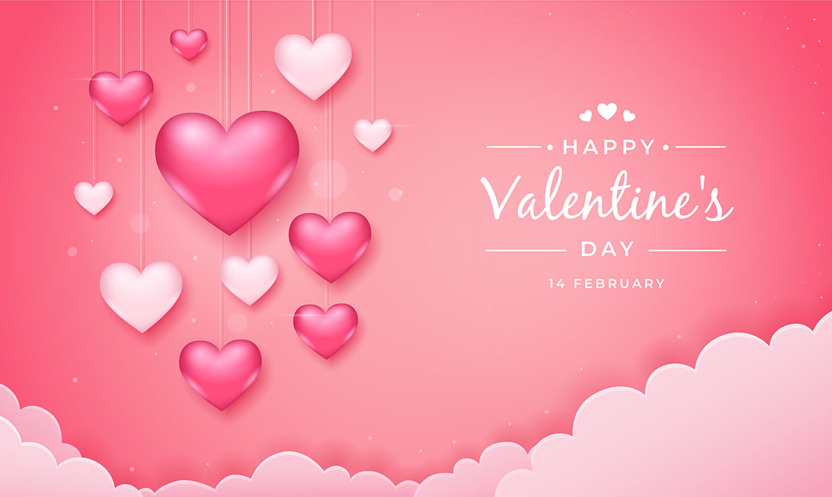 Banner valentine trái tim tình yêu ngọt ngào file vector mẫu số 873