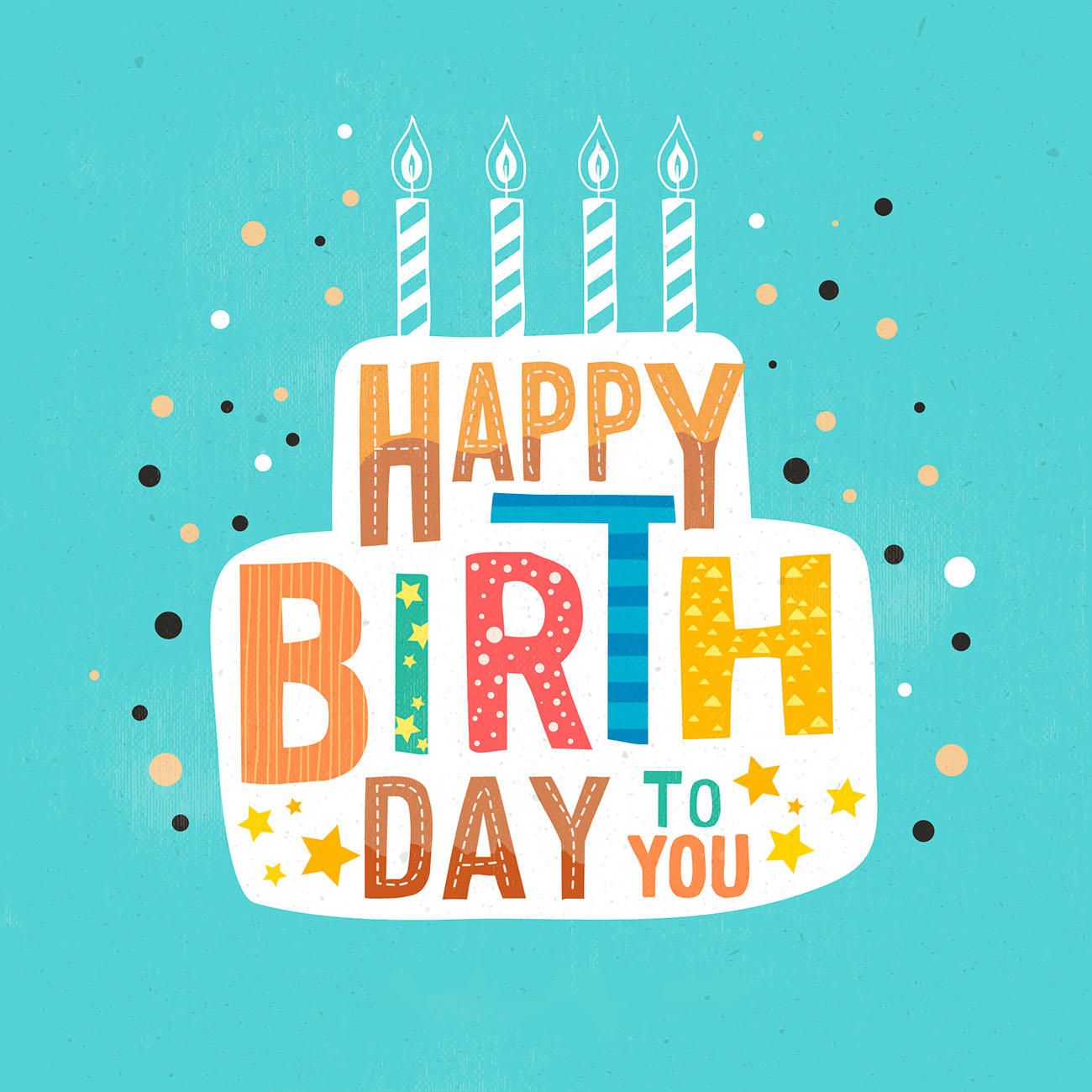 Bộ chữ typo happy birthday mềm mại file EPS và AI mẫu K152