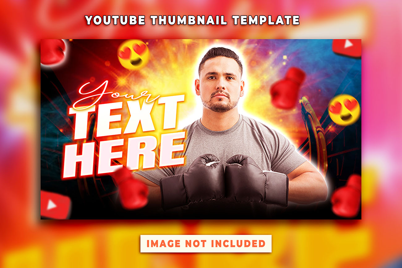 Ảnh thumb bìa youtube chủ đề boxing file PSD mẫu Y22