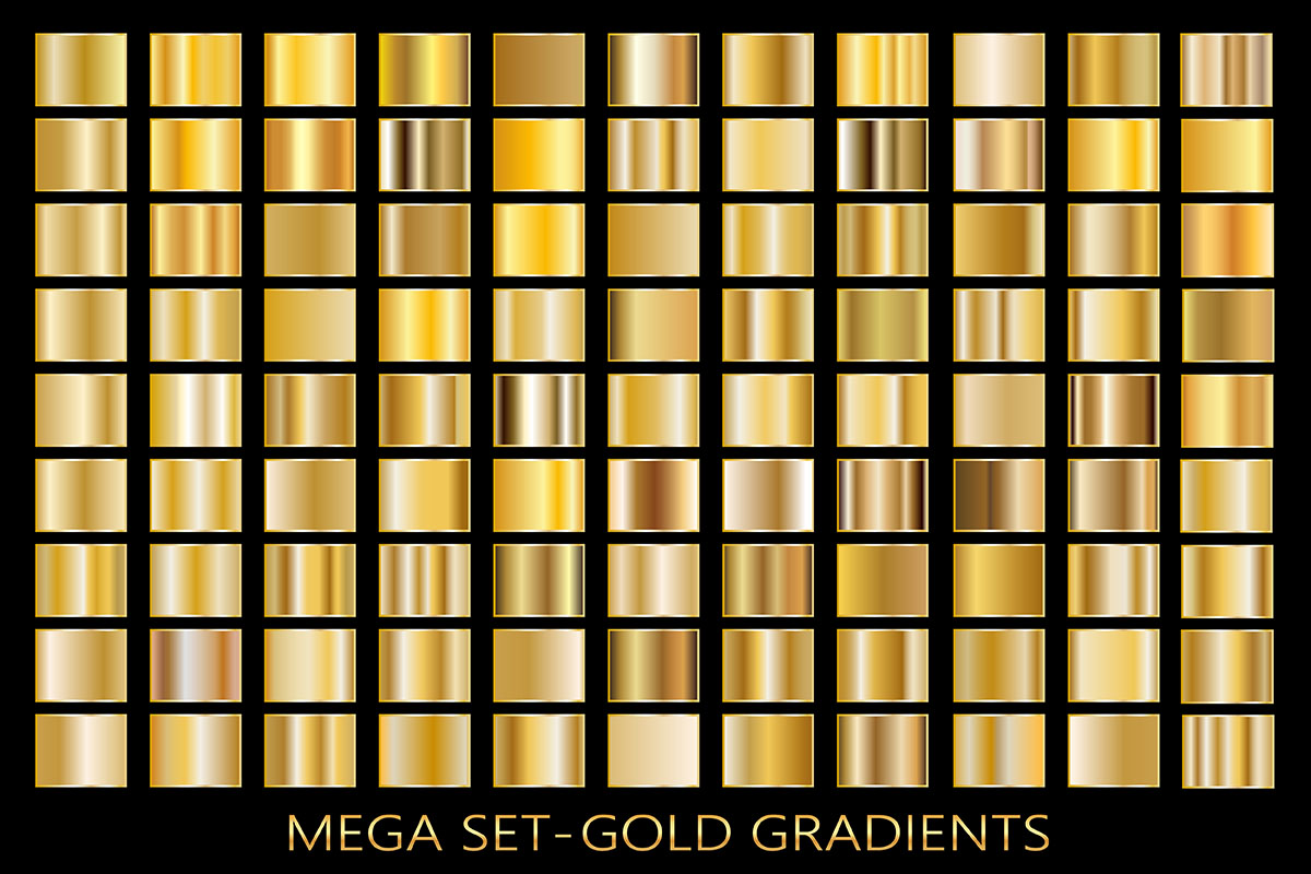 Bộ màu gold gradient sử dụng cho thiết kế file AI - mẫu số 49