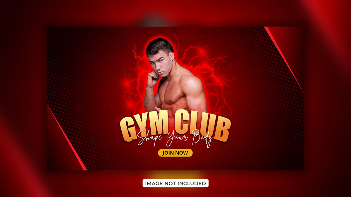 Banner thể thao câu lạc bộ gym file PSD - mẫu số 206