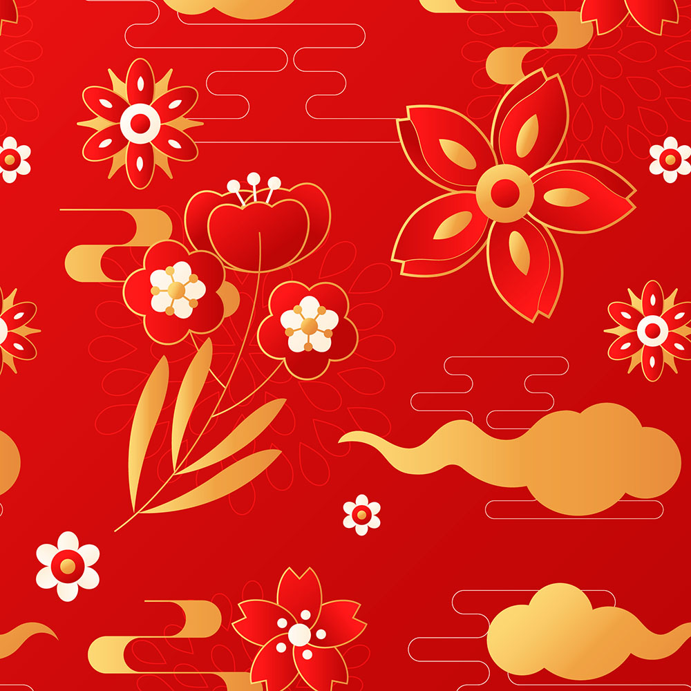 Pattern họa tiết hoa ngày tết file vector - mẫu số 652