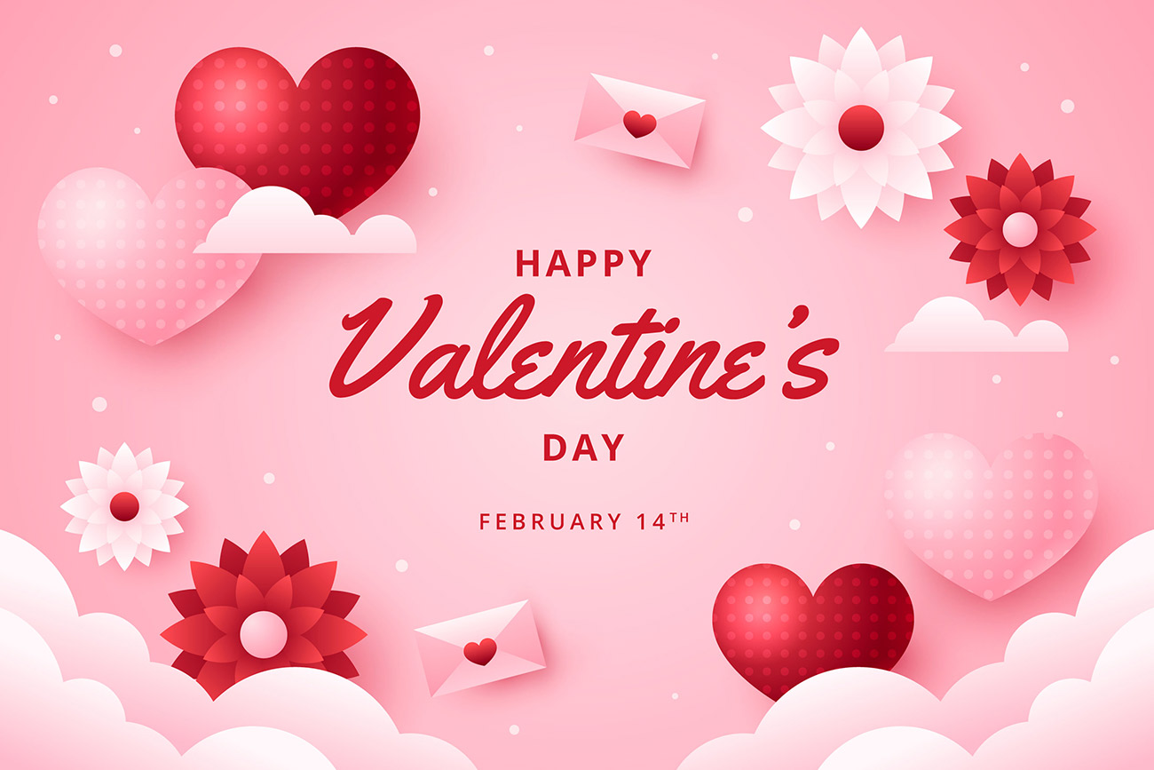 Banner valentine hoa và thiệp chúc mừng file EPS