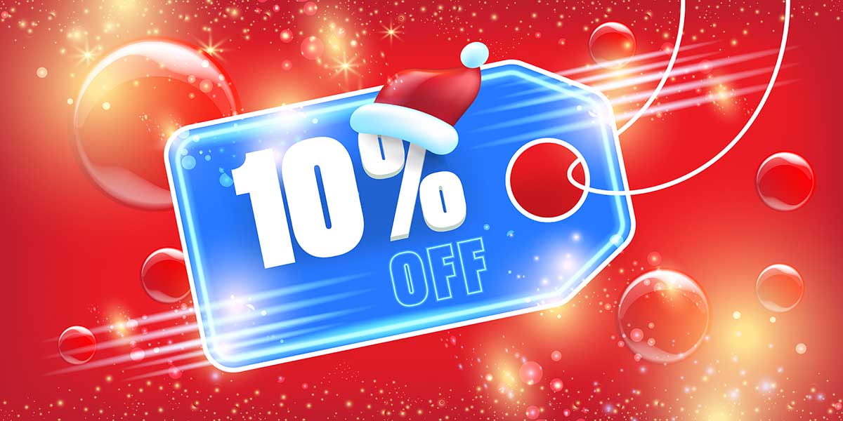 Banner tag giảm giá 10% dịp noel file vector mẫu số 309