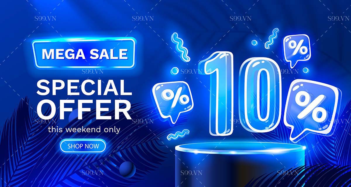 Banner hình ảnh số 10% giảm giá file PNG mẫu GP79