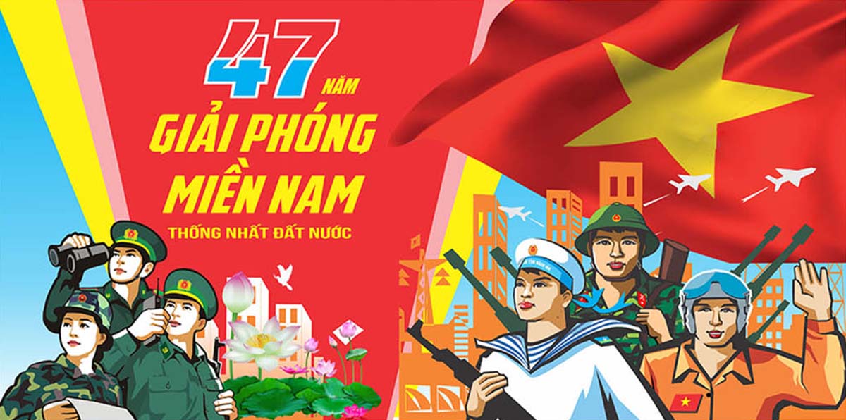 Banner kỷ niệm ngày giải phóng miền nam file CDR mẫu GP15