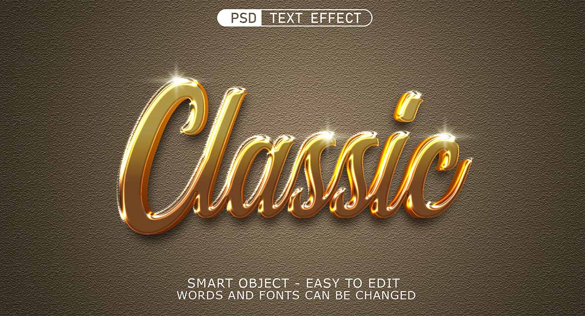 Hiệu ứng text gold file PSD mẫu HU382