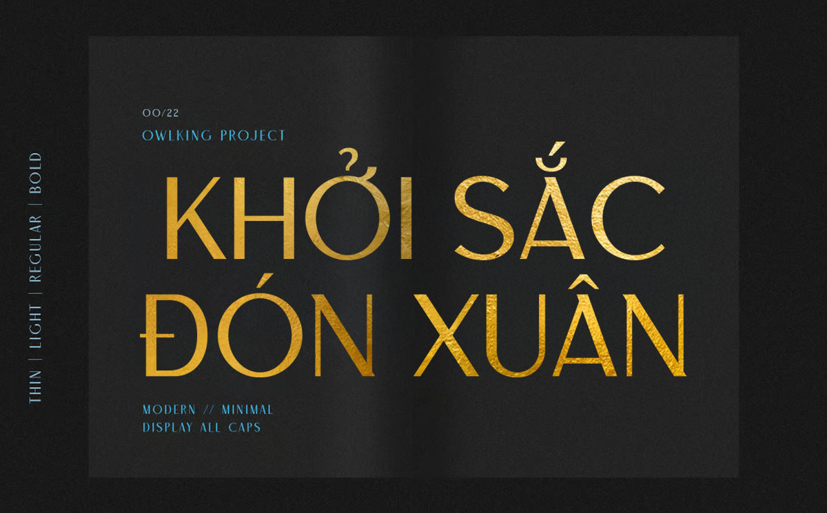 Font chữ phong cách luxury sans serif TH Grotley Việt Hoá