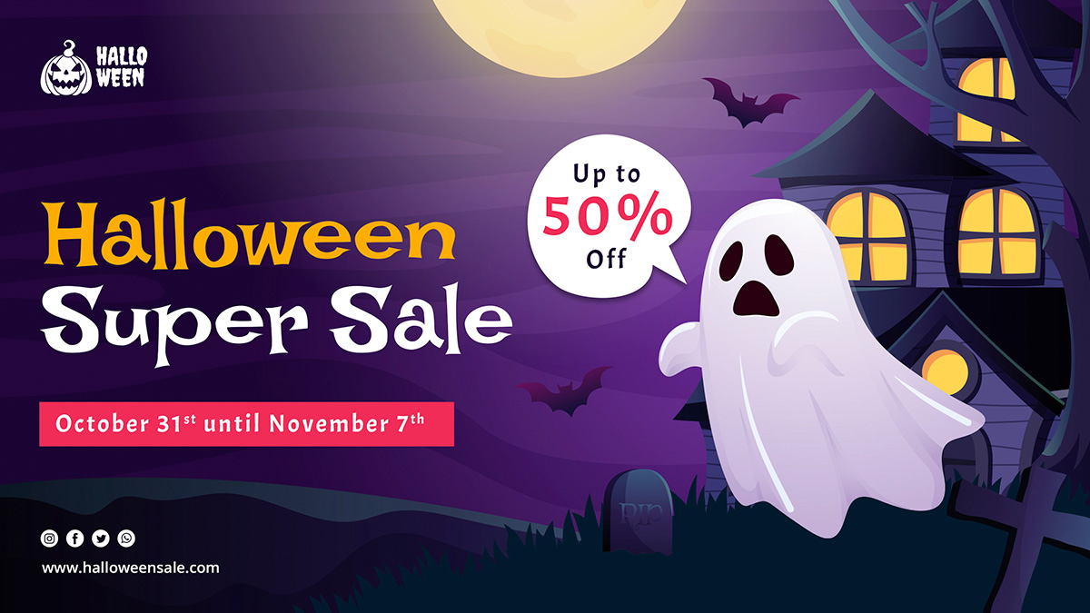 Banner lễ hội halloween file PSD mẫu MB179