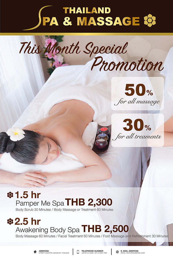 Poster báo giá dịch vụ spa file PSD mẫu KF29