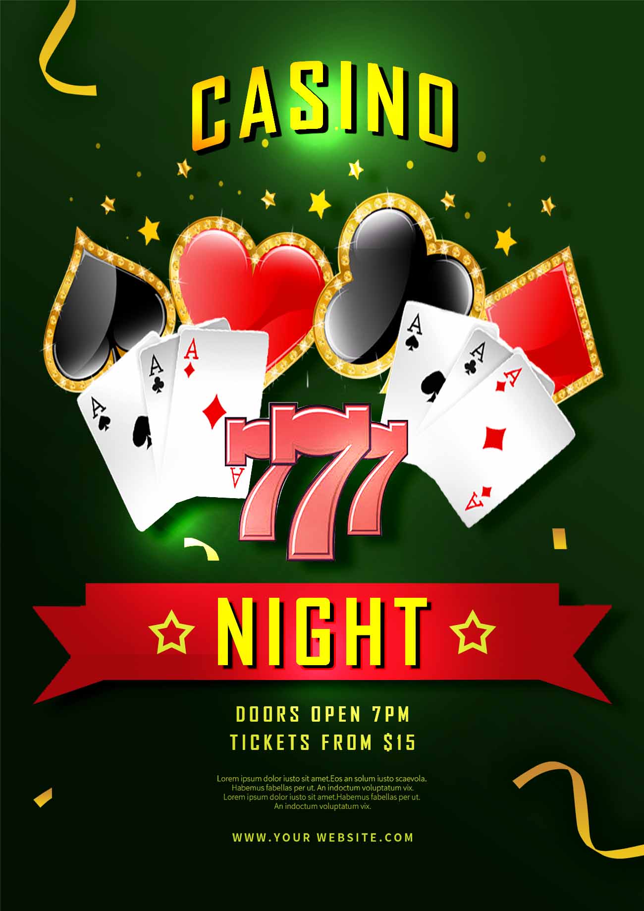 Poster trò chơi casino file PSD mẫu T15