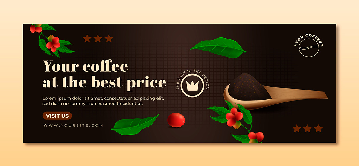 Banner quảng cáo coffee file EPS và AI mẫu CF80