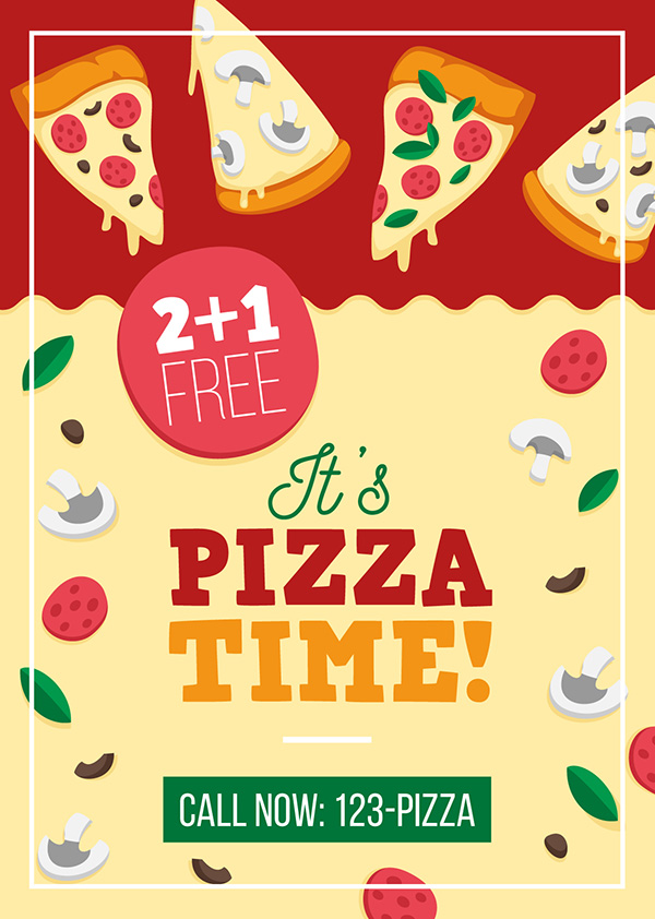 Poster quảng cáo bánh pizza file EPS và AI mẫu P90