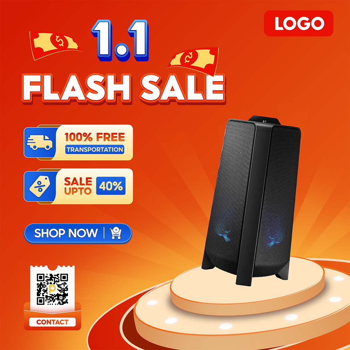 Banner flash sale thiết bị điện tử loa file EPS - mẫu số 264