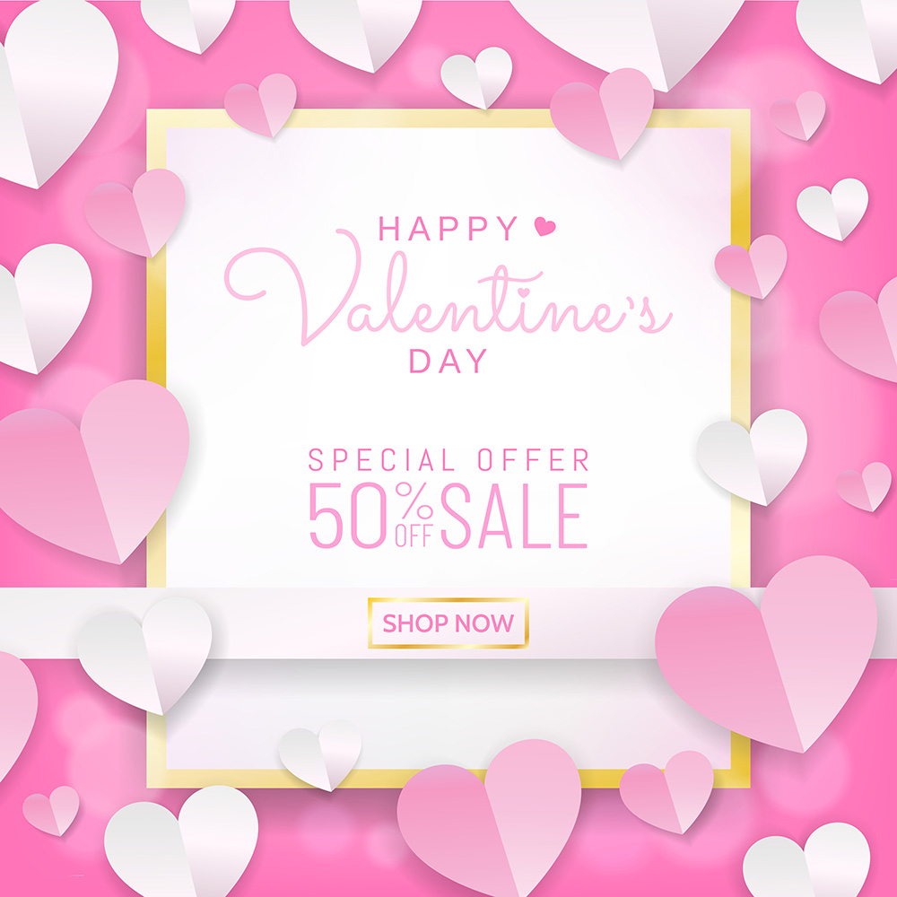 Banner sale dịp lễ valentine file vector mẫu BV224