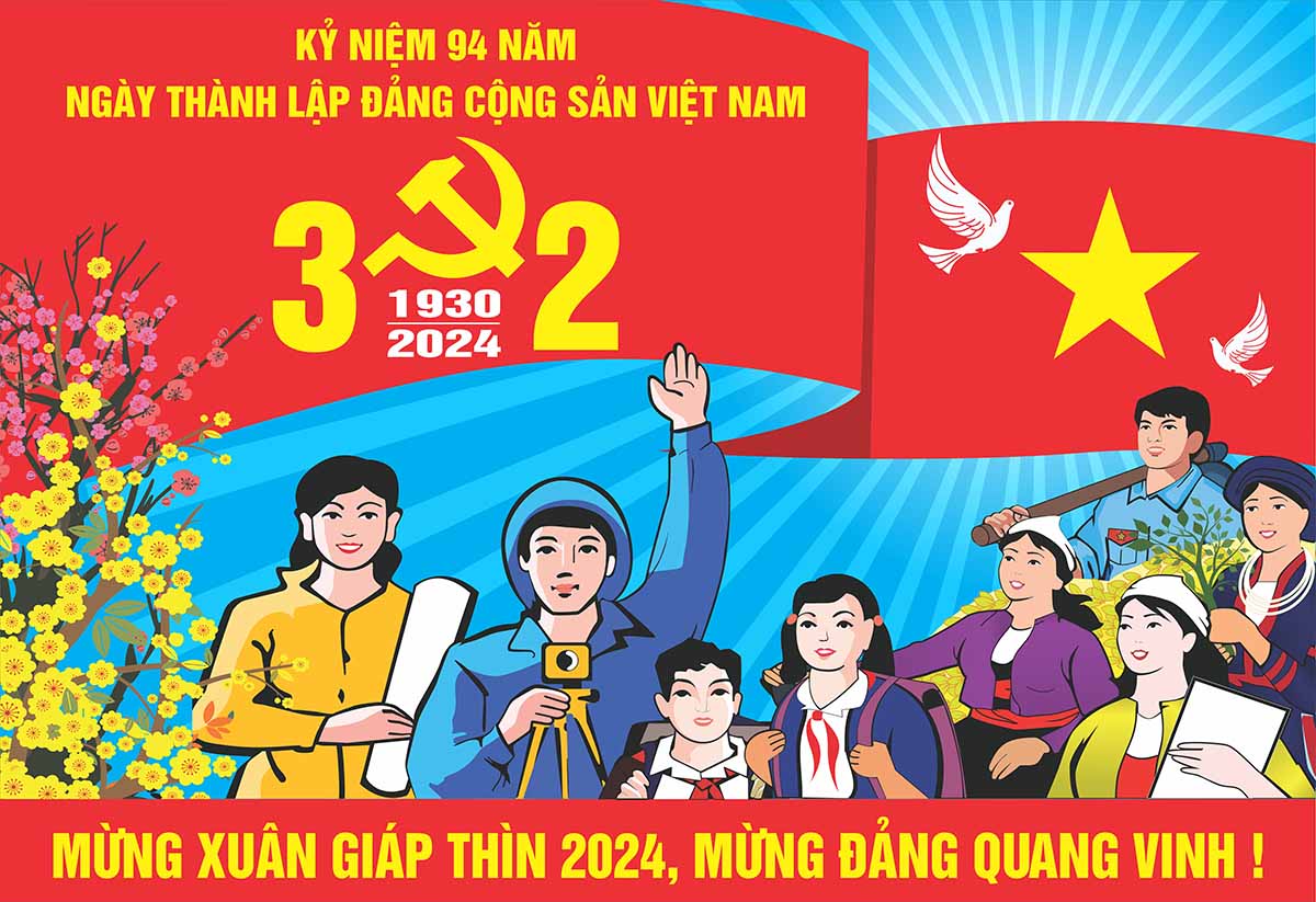 Backdrop toàn dân chào mừng ngày thành lập Đảng Cộng sản file CDR mẫu CR57