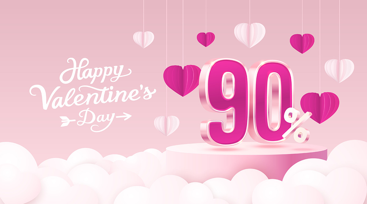 Banner sale quà tặng valentine file vector mẫu BV130