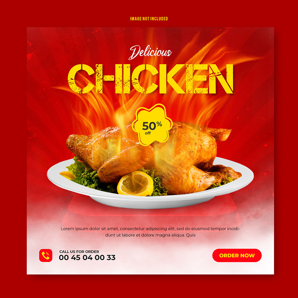 Poster quảng cáo gà KFC file PSD mẫu GR43