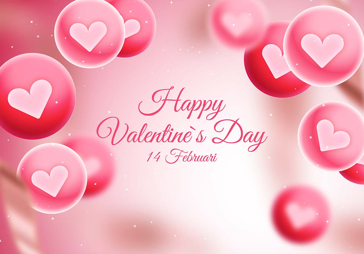 Banner ngày valentine họa tiết trái tim file vector mẫu số 518