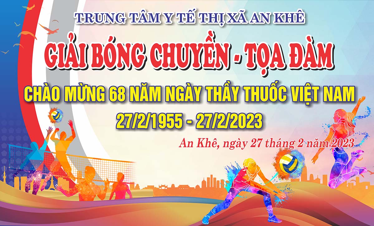 Backdrop giải bóng chuyền mẫu 63 file Corel