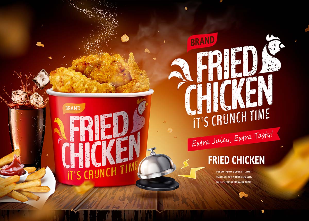 Banner quảng cáo gà rán KFC file EPS và AI mẫu GR14