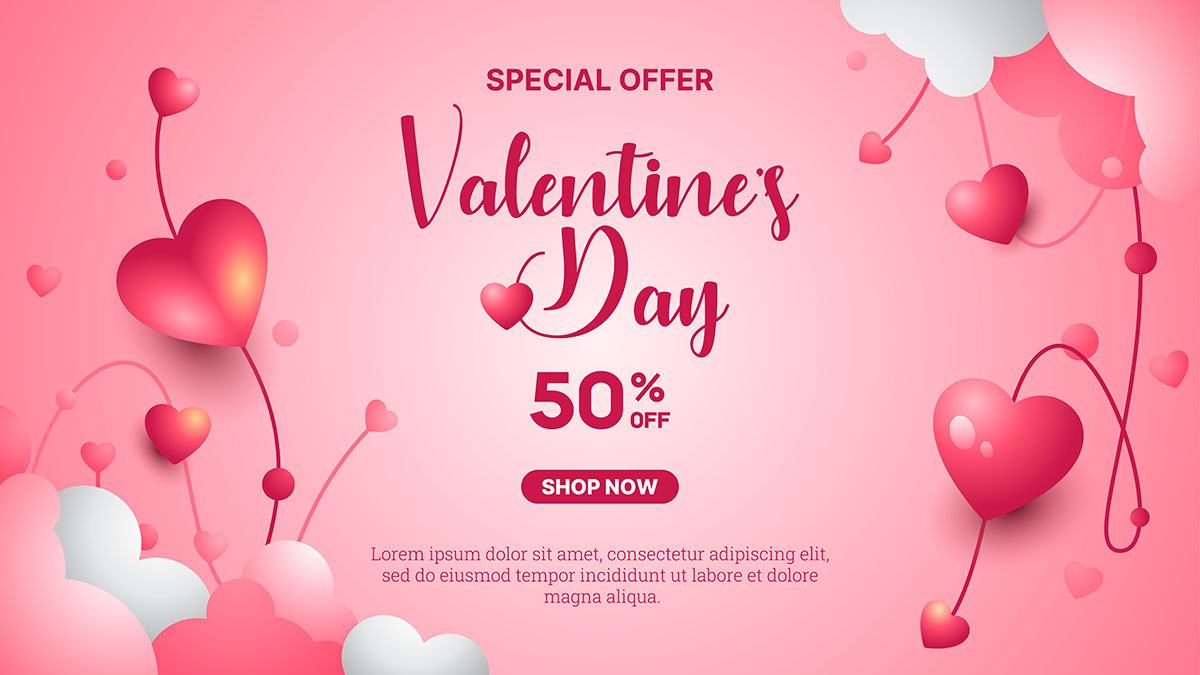 Banner sale dịp lễ valentine file vector mẫu BV106