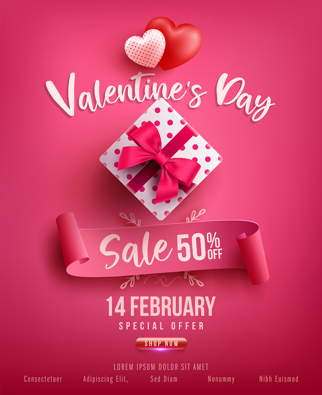 Hộp quà tặng dịp valentine file EPS và AI mẫu H16