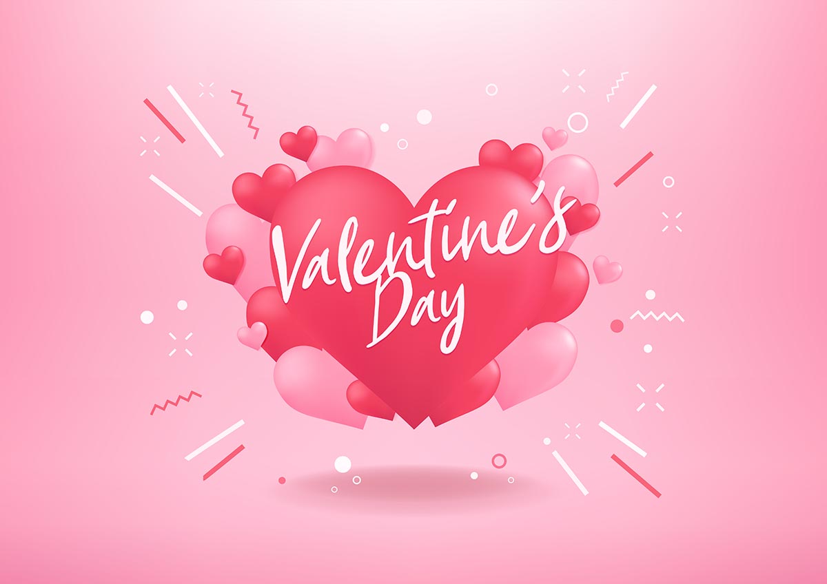 Banner trái tim hồng ngày valentine file vector mẫu số 925