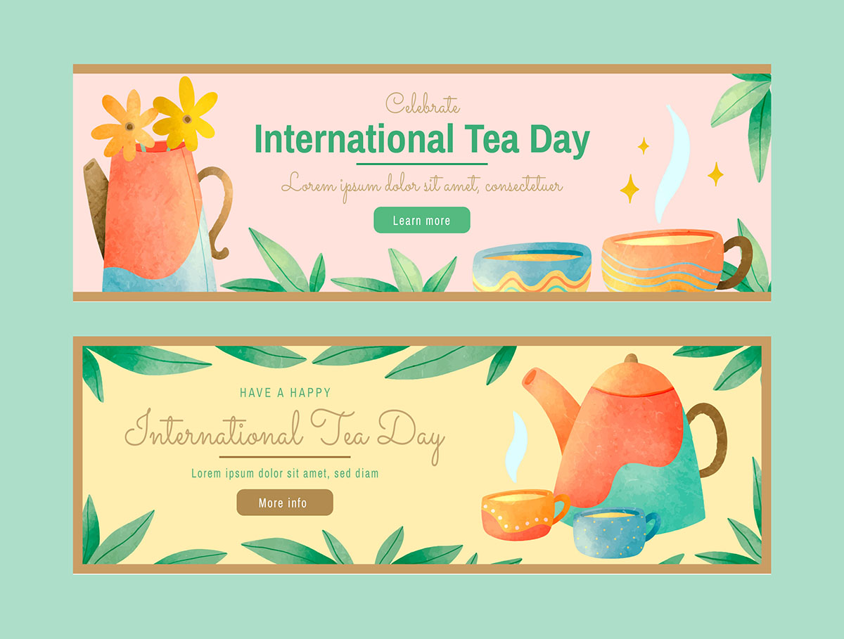 Banner quảng cáo trà file vector mẫu DE72