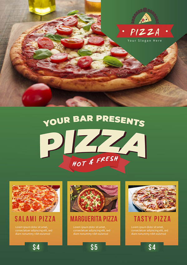 Poster quảng cáo bánh Pizza K126 file AI và EPS