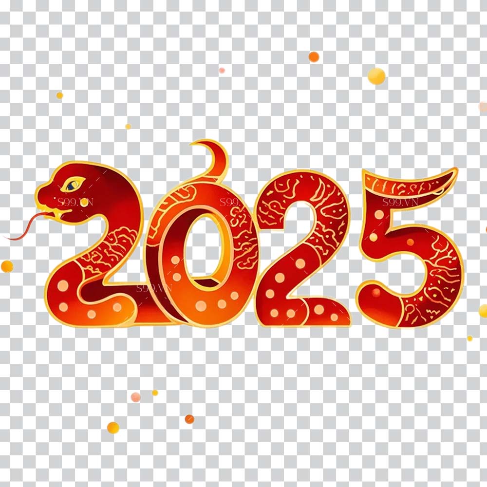 Bộ số năm mới 2025 file PNG mẫu OC225