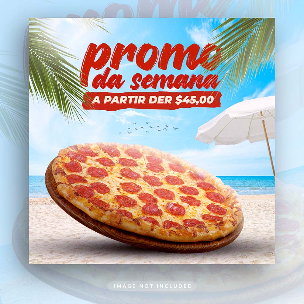 Poster quảng cáo bánh pizza lạp xưởng file PSD mẫu P119