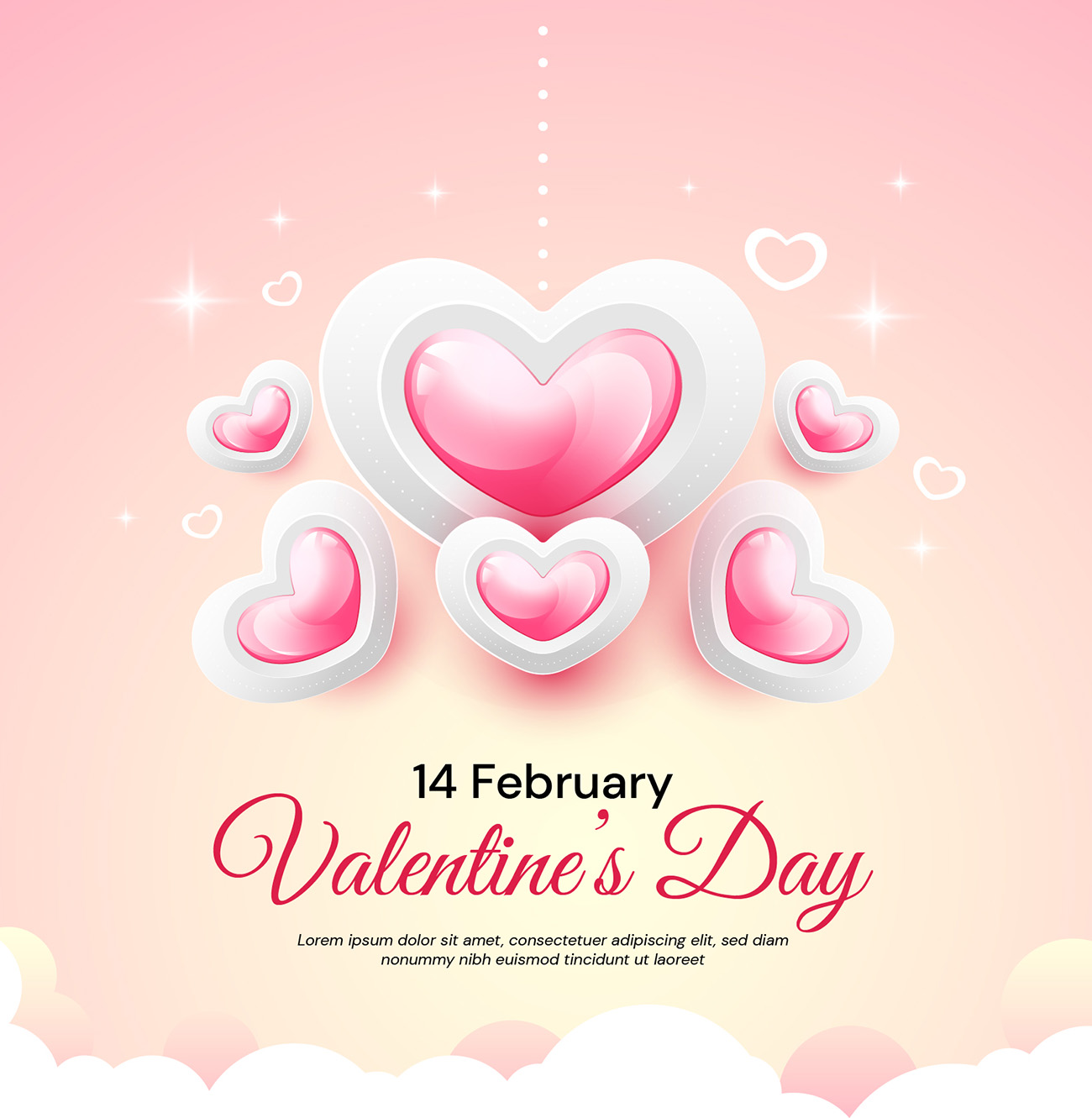 Poster ngày valentine file EPS và AI mẫu V36