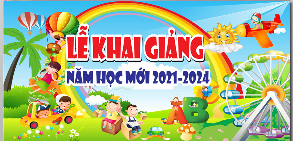 Backdrop lễ khai giảng file Corel - mẫu số 446