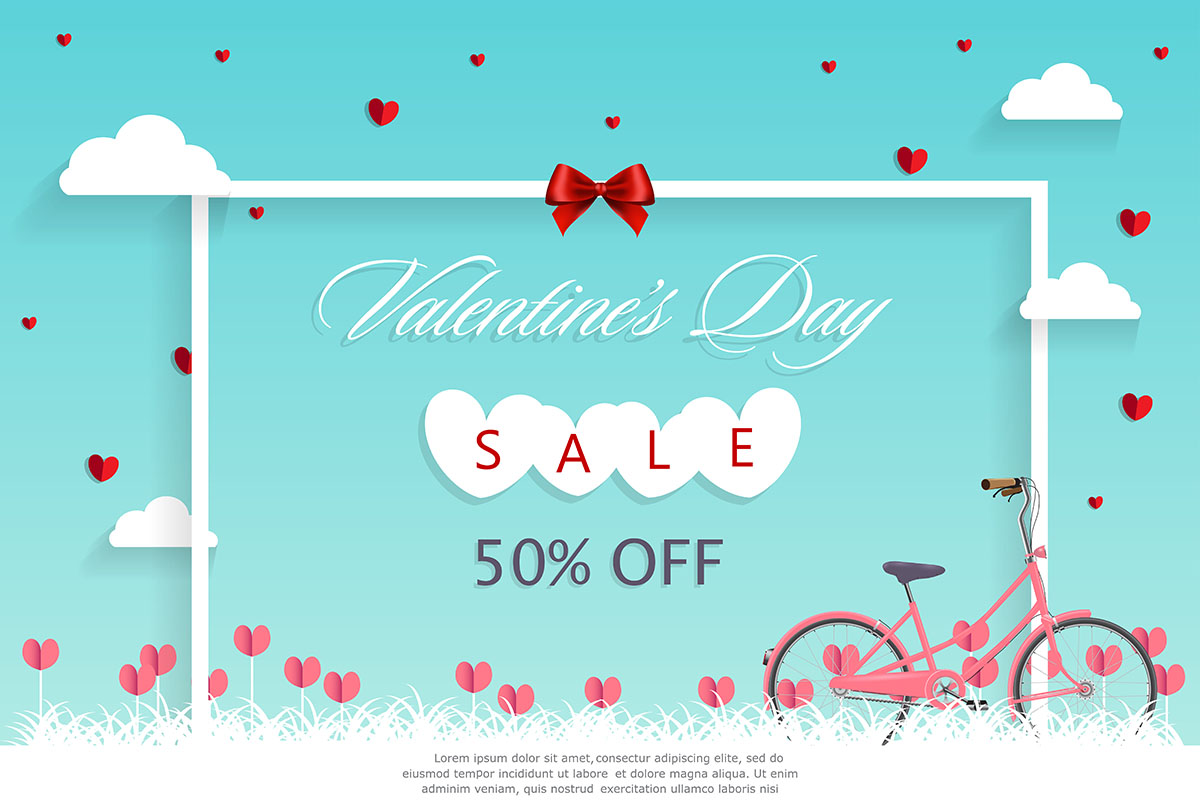 Banner ngày valentine file vector mẫu BV255