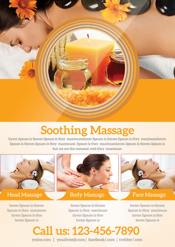 Mẫu menu spa làm đẹp và massage M01 file PSD