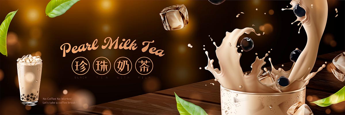 Banner cốc trà sữa mát lạnh file vector mẫu số 730