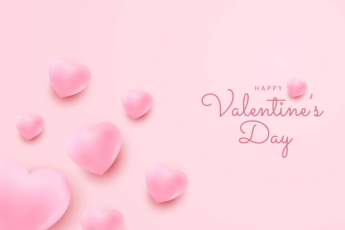 Banner ngày valentine nền hồng trái tim file vector mẫu số 221