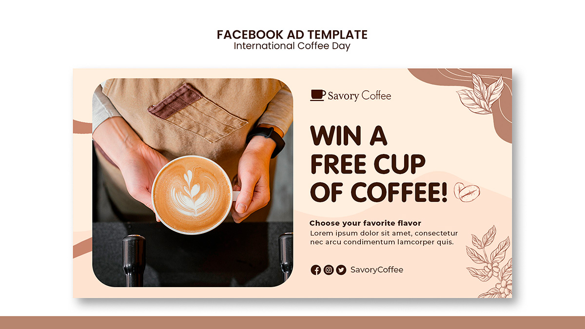 Banner quảng cáo coffee file PSD mẫu CF69