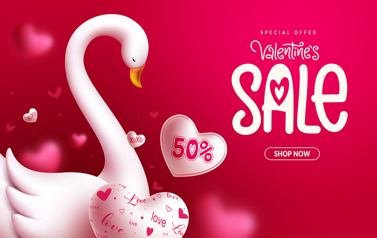 Banner sale ngày valentine file vector mẫu BV294